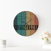 geboren 1981 Vintager Geburtstag Große Wanduhr (Zuhause)