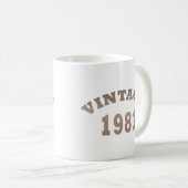 Geboren 1981 Vintager Geburtstag Kaffeetasse (VorderseiteRechts)