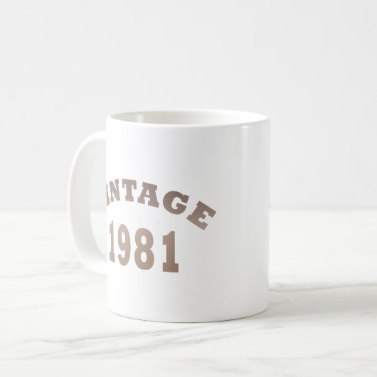 Geboren 1981 Vintager Geburtstag Kaffeetasse (Vorderseite Links)
