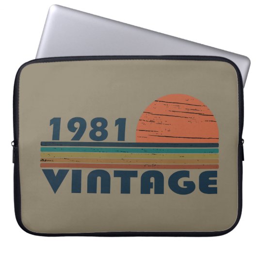 Geboren 1981 Vintager Geburtstag Laptopschutzhülle (Vorderseite)