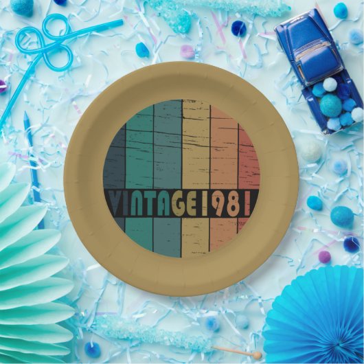 Geboren 1981 Vintager Geburtstag Pappteller (Party)