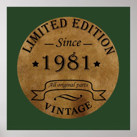 Geboren 1981 Vintager Geburtstag Poster (Vorne)
