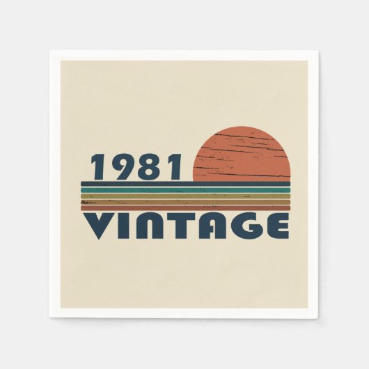 Geboren 1981 Vintager Geburtstag Serviette (Vorderseite)