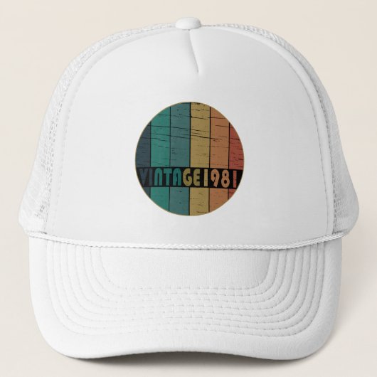 Geboren 1981 Vintager Geburtstag Truckerkappe (Vorderseite)