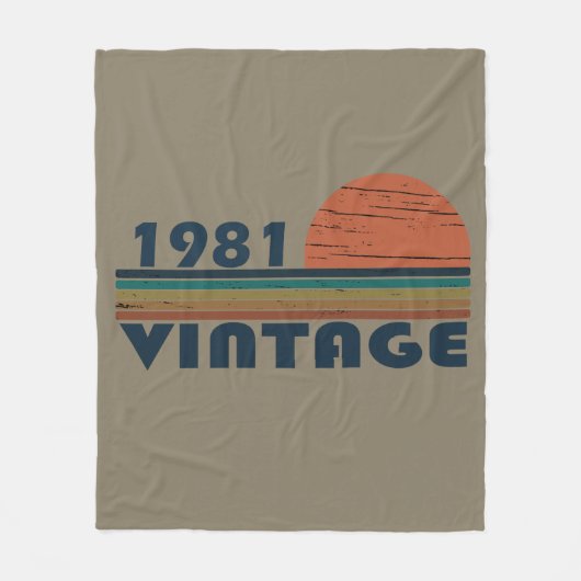 Geboren 1981 Vintages Geburtstagsgeschenk Fleecedecke (Vorderseite)
