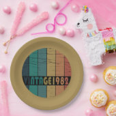 Geboren 1982 Vintager Geburtstag Pappteller (Party)