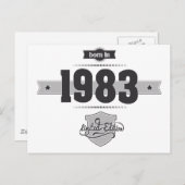 Geboren 1983 (Dark&Lightgrey) Postkarte (Vorne/Hinten)
