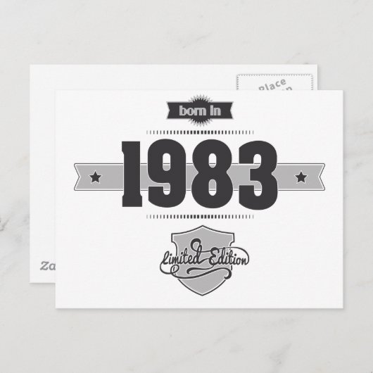 Geboren 1983 (Dark&Lightgrey) Postkarte (Vorne/Hinten)