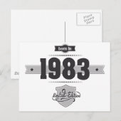 Geboren 1983 (Dunkel- und Hellgrau) Postkarte (Vorne/Hinten)