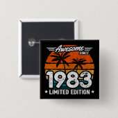Geboren 1983 Limited Edition Retro Phantastisch se Button (Vorne & Hinten)