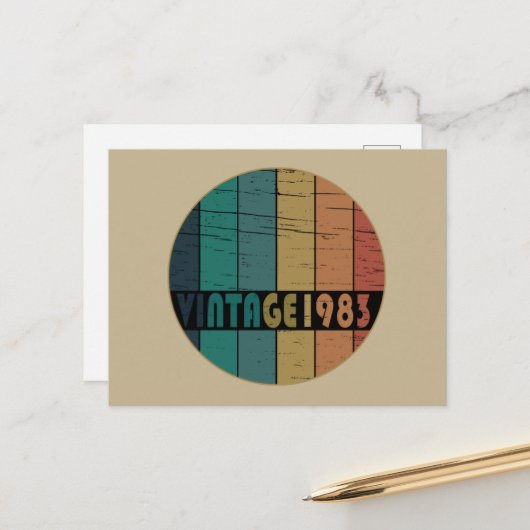 Geboren 1983 Vintager Geburtstag Feiertagspostkarte (Vorderseite/Rückseite Beispiel)