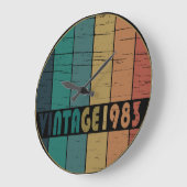 Geboren 1983 Vintager Geburtstag Große Wanduhr (Winkel)