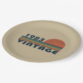 Geboren 1983 Vintages Geburtstagsgeschenk Pappteller (Schrägansicht)