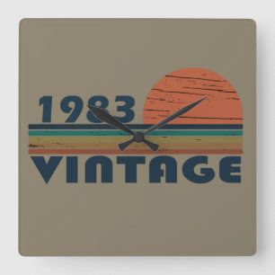Geboren 1983 Vintages Geburtstagsgeschenk Quadratische Wanduhr