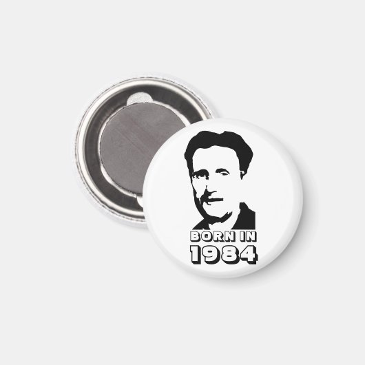 Geboren 1984 (George Orwell) Magnet (Vorderseite/Rückseite)