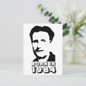 Geboren 1984 (George Orwell) Postkarte (Stehend Vorderseite)