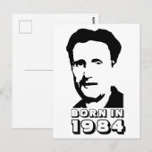 Geboren 1984 (George Orwell) Postkarte (Vorne/Hinten)
