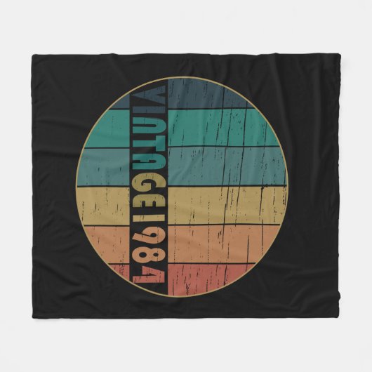 Geboren 1984 Vintager Geburtstag Fleecedecke (Vorderseite (Horizontal))