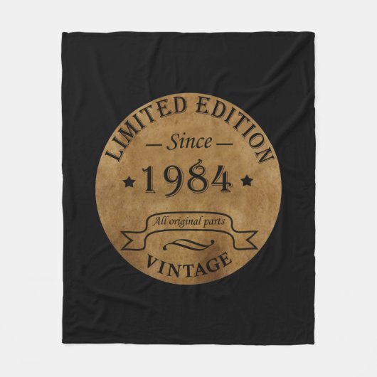 Geboren 1984 Vintager Geburtstag Fleecedecke (Vorderseite)