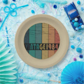 Geboren 1984 Vintager Geburtstag Pappteller (Party)