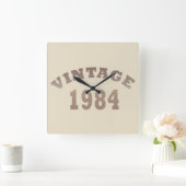 Geboren 1984 Vintager Geburtstag Quadratische Wanduhr (Zuhause)
