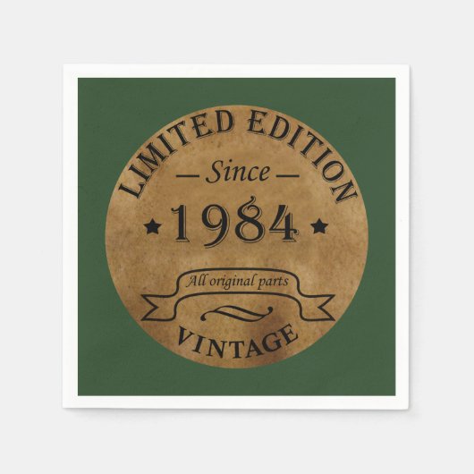 Geboren 1984 Vintager Geburtstag Serviette (Vorderseite)