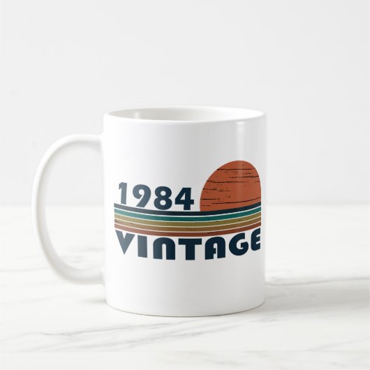 geboren 1984 Vintages Geburtstagsgeschenk Kaffeetasse (Links)