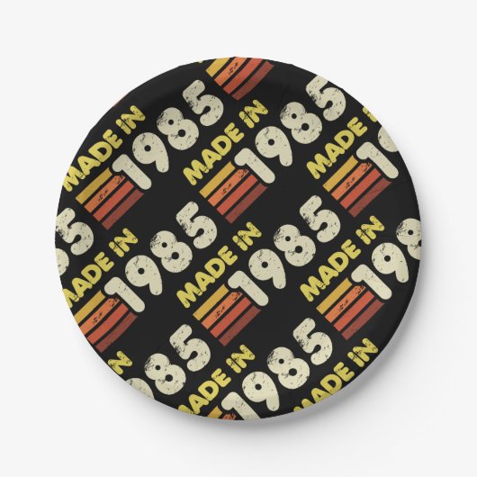 Geboren 1985 40. Geburtstag Pappteller (Vorderseite)