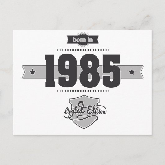 Geboren 1985 (Dark&Lightgrey) Postkarte (Vorderseite)