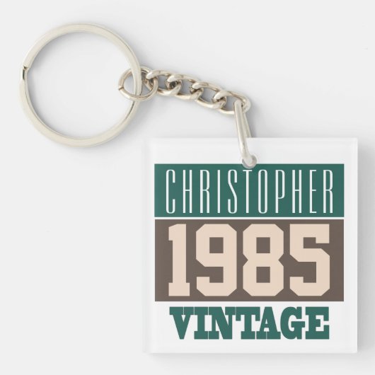 Geboren 1985, Personalisiertes Geschenk Schlüsselanhänger (Vorderseite)