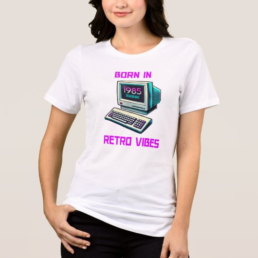 Geboren 1985 Retro Computer Vibes T - Shirt (Vorderseite)