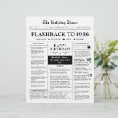 Geboren 1986 Fun Black and White Newspaper (Stehend Vorderseite)