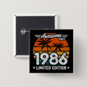 Geboren 1986 Limited Edition Retro Phantastisch se Button (Vorne & Hinten)