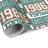 Geboren 1986 mit Christlichem Namen Geschenkpapier (Rolleneckpunkt)