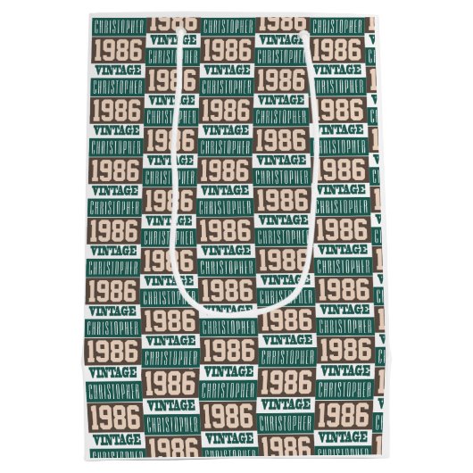 Geboren 1986 mit Christlichem Namen Mittlere Geschenktüte (Rückseite)