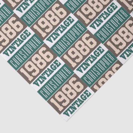 Geboren 1986 mit Christlichem Namen Seidenpapier (Detail)