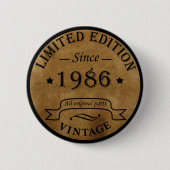 geboren 1986 Vintager Geburtstag Button (Vorderseite)