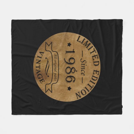 geboren 1986 Vintager Geburtstag Fleecedecke (Vorderseite (Horizontal))