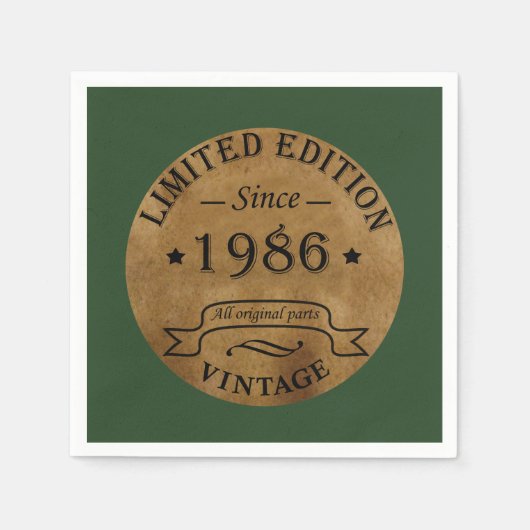 geboren 1986 Vintager Geburtstag Serviette (Vorderseite)