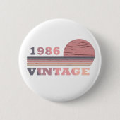 geboren 1986 Vintages Geburtstagsgeschenk Button (Vorderseite)
