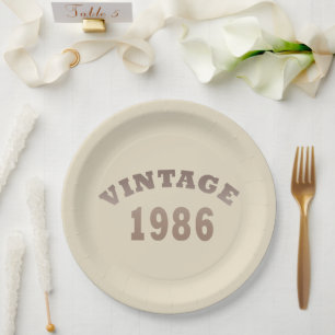 Geboren 1986 Vintages Geburtstagsgeschenk Pappteller