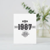 Geboren 1987 (Dark&Lightgrey) Postkarte (Stehend Vorderseite)