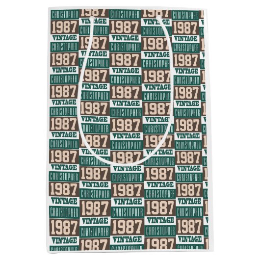 Geboren 1987 mit Christlichem Namen Mittlere Geschenktüte (Vorderseite)