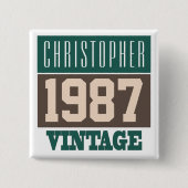 Geboren 1987, Personalisiertes Geschenk Button (Vorderseite)