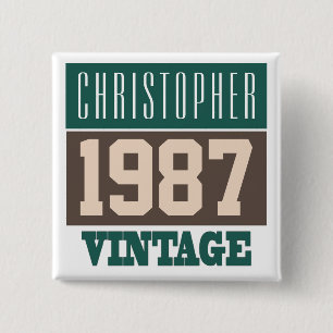 Geboren 1987, Personalisiertes Geschenk Button