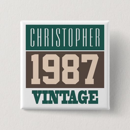 Geboren 1987, Personalisiertes Geschenk Button (Vorderseite)