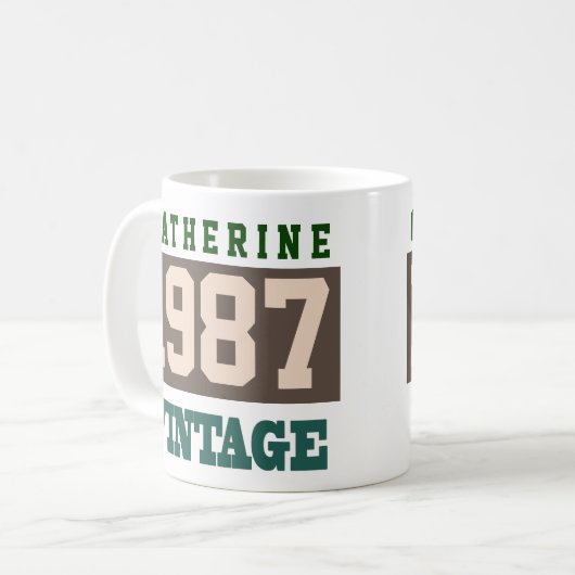Geboren 1987, Personalisiertes Jahr der Geburt Kaffeetasse (Vorderseite Links)