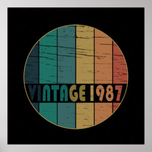 geboren 1987 Vintage Geburtstagsgeschenke Poster
