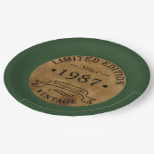 geboren 1987 Vintager Geburtstag Pappteller (Schrägansicht)