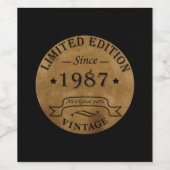 geboren 1987 Vintager Geburtstag Weinetikett (Einzelnes Label)